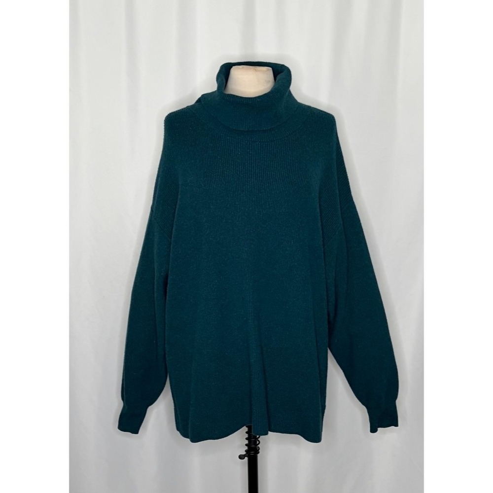 Free People Softly Structured Solid Teal Sweater … - image 3